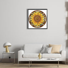 Load image into Gallery viewer, Sunflower Glass Painting 30*30CM(Canvas) Partial Special Shaped Drill Diamond Painting
