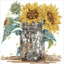 Load image into Gallery viewer, Sunflower Glass Bottle 30*30CM(Canvas) Partial Special Shaped Drill Diamond Painting
