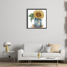 Load image into Gallery viewer, Sunflower Glass Bottle 30*30CM(Canvas) Partial Special Shaped Drill Diamond Painting
