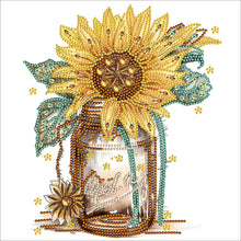 Load image into Gallery viewer, Sunflower Glass Bottle 30*30CM(Canvas) Partial Special Shaped Drill Diamond Painting
