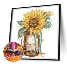 Load image into Gallery viewer, Sunflower Glass Bottle 30*30CM(Canvas) Partial Special Shaped Drill Diamond Painting
