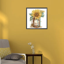 Load image into Gallery viewer, Sunflower Glass Bottle 30*30CM(Canvas) Partial Special Shaped Drill Diamond Painting
