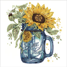 Load image into Gallery viewer, Sunflower Glass Bottle 30*30CM(Canvas) Partial Special Shaped Drill Diamond Painting
