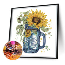 Load image into Gallery viewer, Sunflower Glass Bottle 30*30CM(Canvas) Partial Special Shaped Drill Diamond Painting
