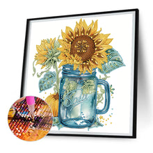 Load image into Gallery viewer, Sunflower Glass Bottle 30*30CM(Canvas) Partial Special Shaped Drill Diamond Painting
