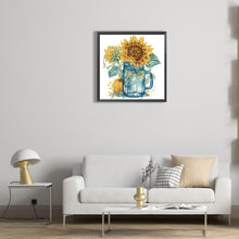 Load image into Gallery viewer, Sunflower Glass Bottle 30*30CM(Canvas) Partial Special Shaped Drill Diamond Painting
