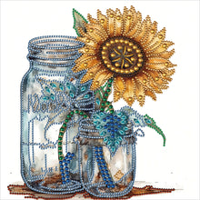 Load image into Gallery viewer, Sunflower Glass Bottle 30*30CM(Canvas) Partial Special Shaped Drill Diamond Painting
