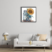 Load image into Gallery viewer, Sunflower Glass Bottle 30*30CM(Canvas) Partial Special Shaped Drill Diamond Painting
