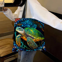 Load image into Gallery viewer, Canvas Carrying Bag Turtle Pattern Embroidery Handbag Art Crafts
