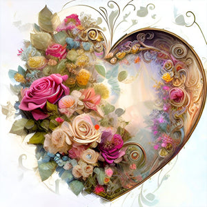 Love Flower Frame 30*30CM(Canvas) Full Round Drill Diamond Painting