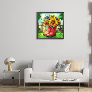 Blooming Sunflower 30*30CM(Canvas) Full Round Drill Diamond Painting