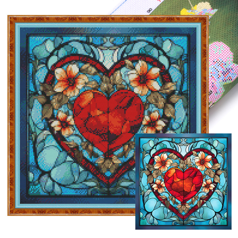 Love Flowers (40*40CM) 11CT 3 Stamped Cross Stitch