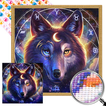 Load image into Gallery viewer, Star Moon Constellation Wolf Head 40*40CM(Picture) Full Round Drill Diamond Painting
