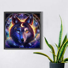 Load image into Gallery viewer, Star Moon Constellation Wolf Head 40*40CM(Picture) Full Round Drill Diamond Painting
