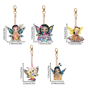 DIY Diamond Art Keychains Double Sided Full Drill Mosaic Making Lady Bag Pendant