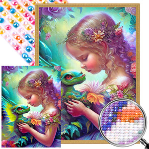 Angel Girl 40*55CM(Picture) Full Round Drill Diamond Painting