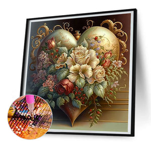 Love Flower Frame 30*30CM(Canvas) Full Round Drill Diamond Painting