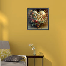 Load image into Gallery viewer, Love Flower Frame 30*30CM(Canvas) Full Round Drill Diamond Painting
