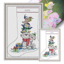 Load image into Gallery viewer, Bear Stocking (29*43CM) 16CT 2 Stamped Cross Stitch
