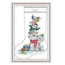 Load image into Gallery viewer, Bear Stocking (29*43CM) 16CT 2 Stamped Cross Stitch
