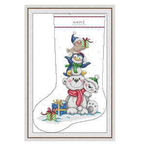 Bear Stocking (29*43CM) 16CT 2 Stamped Cross Stitch
