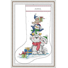 Load image into Gallery viewer, Bear Stocking (29*43CM) 16CT 2 Stamped Cross Stitch
