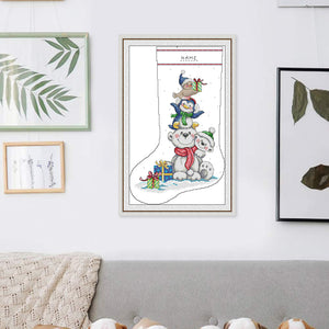 Bear Stocking (29*43CM) 16CT 2 Stamped Cross Stitch