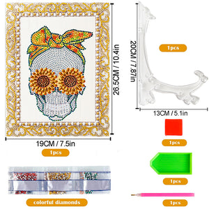 DIY Diamond Acrylic Wall Art Pictures Colour Box Packaging (Sunflower Skull)