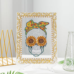 DIY Diamond Acrylic Wall Art Pictures Colour Box Packaging (Sunflower Skull)