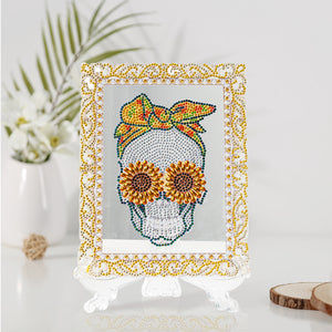 DIY Diamond Acrylic Wall Art Pictures Colour Box Packaging (Sunflower Skull)