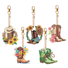 Load image into Gallery viewer, DIY Diamond Art Keychains Diamond Mosaic Kit Gem Keychains Boots Decoration Gift
