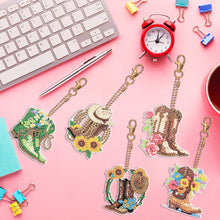 Load image into Gallery viewer, DIY Diamond Art Keychains Diamond Mosaic Kit Gem Keychains Boots Decoration Gift
