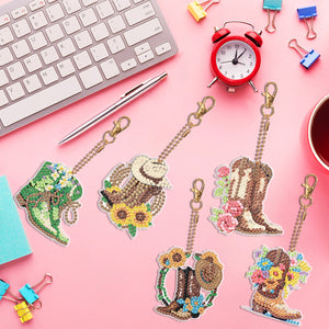 DIY Diamond Art Keychains Diamond Mosaic Kit Gem Keychains Boots Decoration Gift