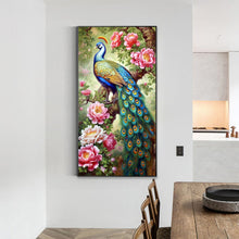 Load image into Gallery viewer, Peony Peacock 45*75CM(Canvas) Full Round Drill Diamond Painting
