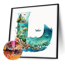 Load image into Gallery viewer, Blue Ocean Love Calligraphy And Painting 30*30CM(Canvas) Full Round Drill Diamond Painting
