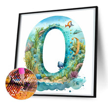 Load image into Gallery viewer, Blue Ocean Love Calligraphy And Painting 30*30CM(Canvas) Full Round Drill Diamond Painting
