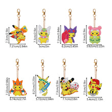 Load image into Gallery viewer, DIY Diamond Art Keychains Handmade Point Drill Key Ring Pikachu Lady Bag Pendant
