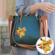 Load image into Gallery viewer, DIY Diamond Art Keychains Handmade Point Drill Key Ring Pikachu Lady Bag Pendant
