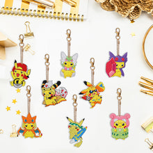 Load image into Gallery viewer, DIY Diamond Art Keychains Handmade Point Drill Key Ring Pikachu Lady Bag Pendant
