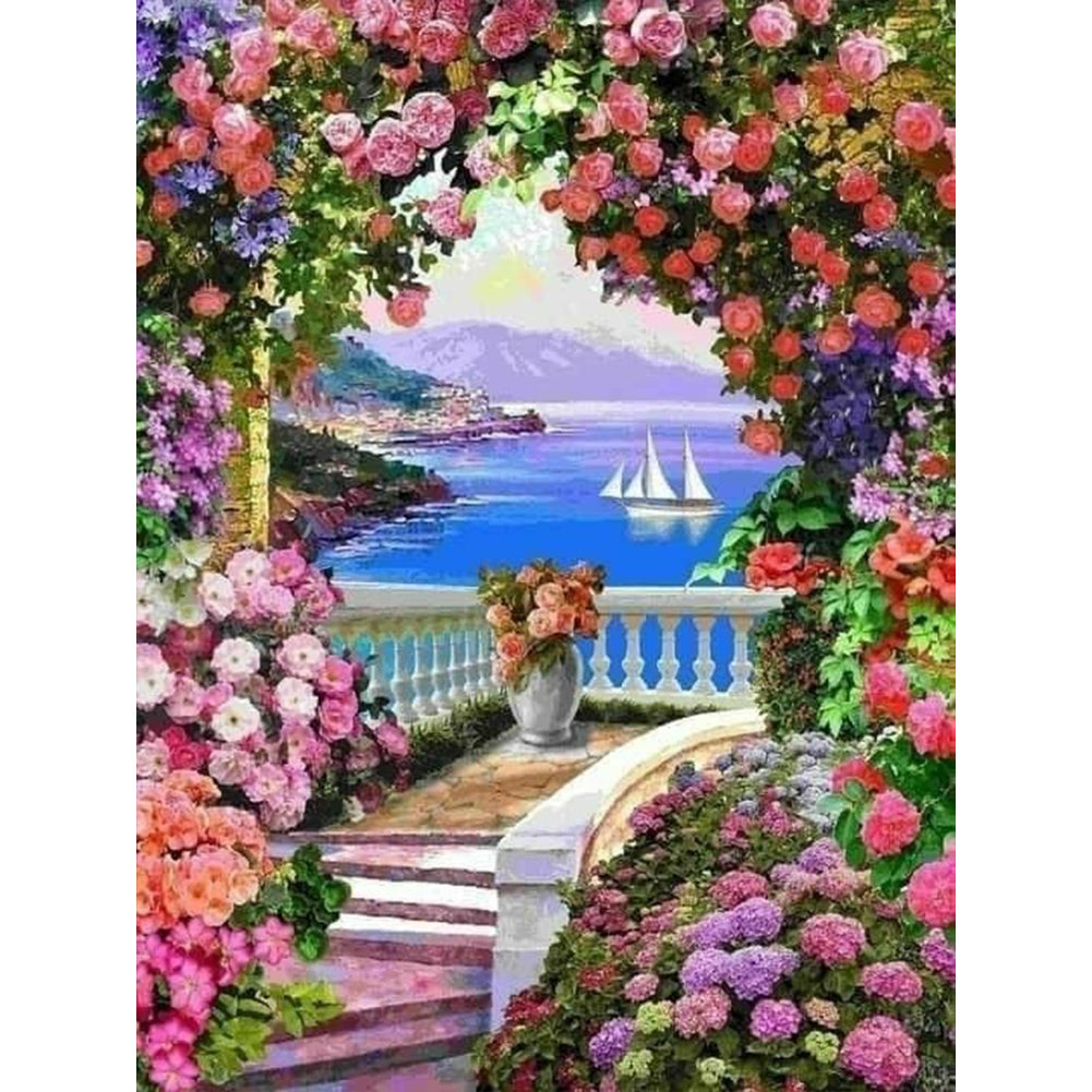 Corner Of The Garden 30*40CM(Canvas) Full Round Drill Diamond Painting