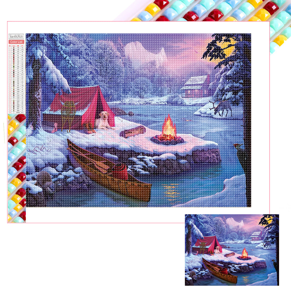 Snow Picnic 40*30CM(Picture) Full Square Drill Diamond Painting