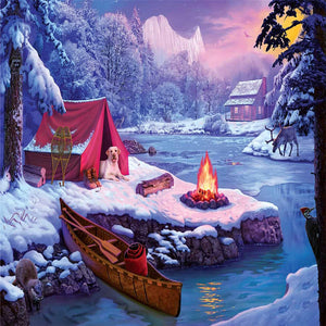 Snow Picnic 40*30CM(Picture) Full Square Drill Diamond Painting