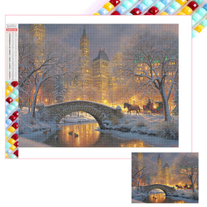 Winter Carriage 40*30CM(Picture) Full Square Drill Diamond Painting