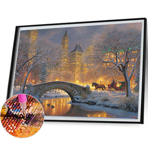 Winter Carriage 40*30CM(Picture) Full Square Drill Diamond Painting