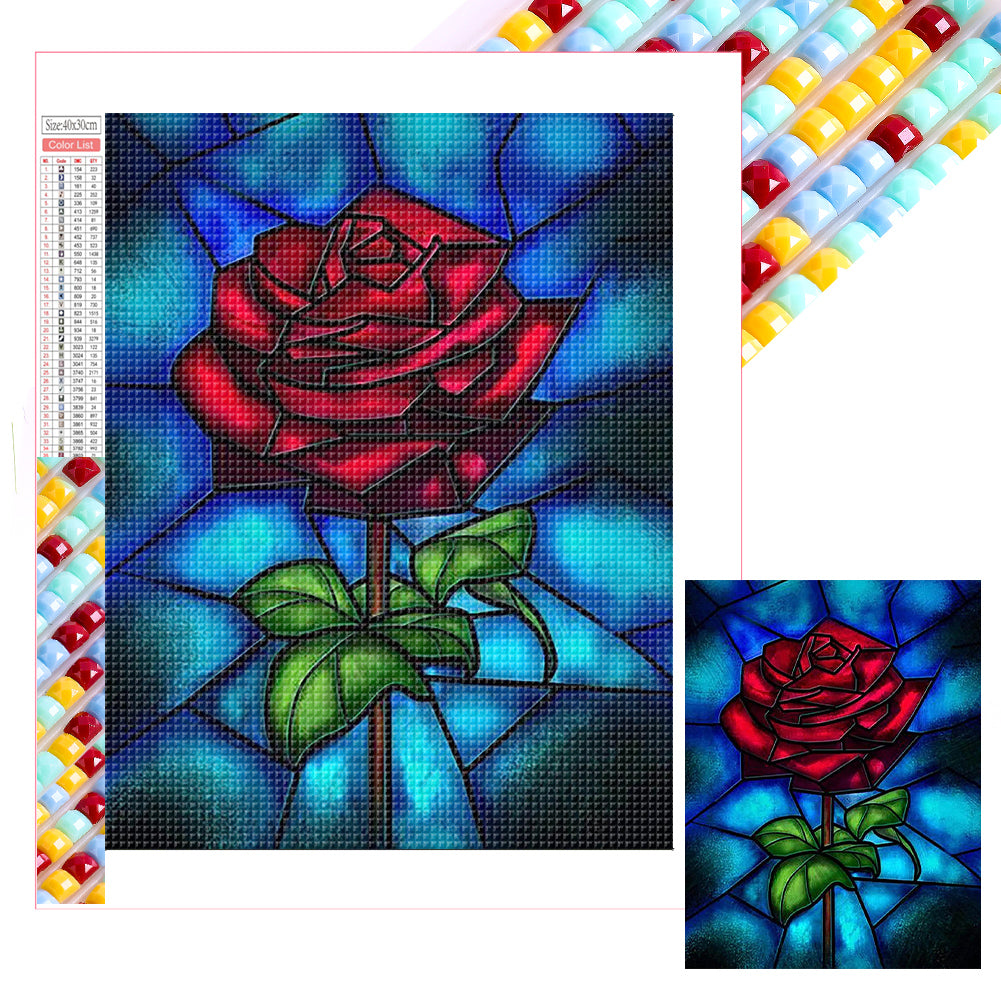 Rose 30*40CM(Picture) Full Square Drill Diamond Painting