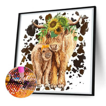 Load image into Gallery viewer, Sunflower And Cow 30*30CM(Canvas) Full Round Drill Diamond Painting
