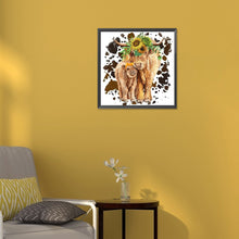 Load image into Gallery viewer, Sunflower And Cow 30*30CM(Canvas) Full Round Drill Diamond Painting
