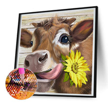 Load image into Gallery viewer, Sunflower And Cow 30*30CM(Canvas) Full Round Drill Diamond Painting
