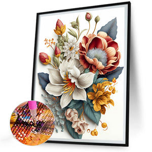 The Flowers 30*40CM(Canvas) Full Round Drill Diamond Painting