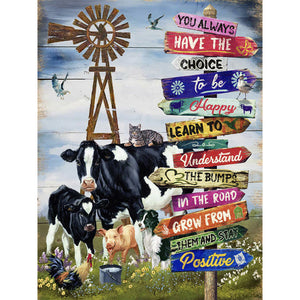 Ranch Calligraphy And Painting Signs 30*40CM(Canvas) Full Round Drill Diamond Painting